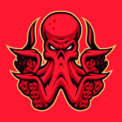 Octopus Vector Mascot. Sports Emblem