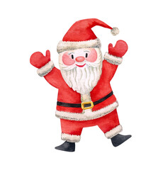 Santa Claus. Watercolor illustration isolated on white.