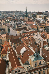 Fototapeta premium Prague roofs. A viewv from Old town hall tower