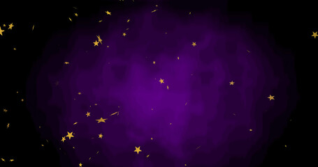 Image of stars floating on purple and black background