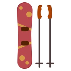 Vector illustration set of colorful snowboard, winter theme