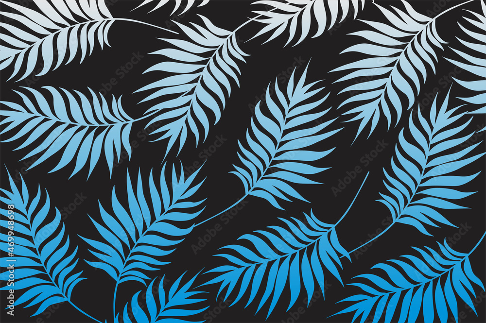 Poster abstract background with simple tropical leaves pattern