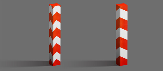 Speed bump Barricade safety barrier construction.Work safety barrier. Road accident, Detour obstacles.
