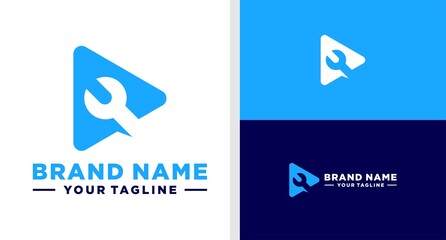 MEDIA APP LOGO REPAIR NEGATIVE SPACE EDITABLE