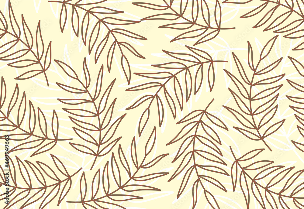 Aufkleber abstract background with simple brown leaves pattern