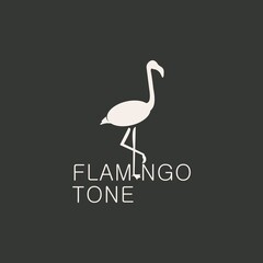 Flamingo tone logo. Creative concept for music business logo. Vector illustration design template
