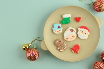 Various Shape of Homemade Christmas Decorated Sugar Cookies