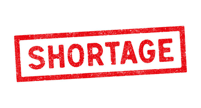 Vector illustration of The word Shortage in red ink stamp
