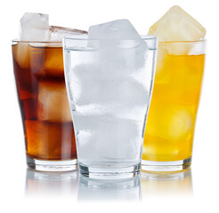 Drinks lemonade cola drink softdrinks glass isolated on white
