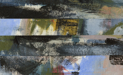 Abstract handmade collage. Versatile artistic image for creative design projects: posters, banners, cards, websites, wallpapers. Mixed media on paper.