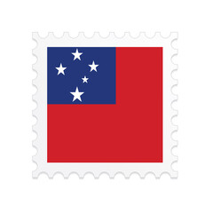 Samoa flag postage stamp on white background. Vector illustration eps10.