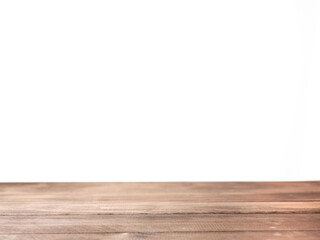 Wooden table top on isolated background