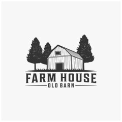 Agriculture farm house logo template premium Vector