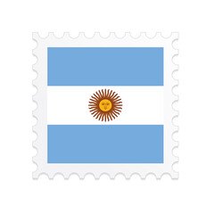 Argentina flag postage stamp on white background. Vector illustration eps10.