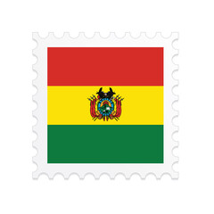 Bolivia flag postage stamp on white background. Vector illustration eps10.