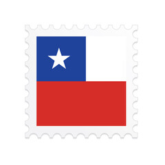 Chile flag postage stamp on white background. Vector illustration eps10.