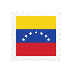 Venezuela flag postage stamp on white background. Vector illustration eps10.