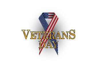 USA Veterans day background. Vector abstract grunge brushed flag and space for text. Honoring Veterans Logo Ribbon.