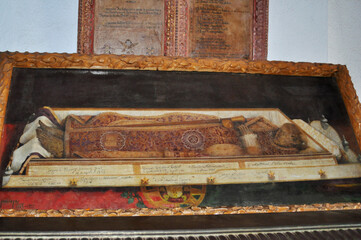 Mortal remains of St. Francis Xavier, Basilica of Bom Jesus, Goa, India - obrazy, fototapety, plakaty