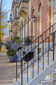 One Of The Many Streets In Historic Philadelphia Lined With Restored Colonial Era Homes