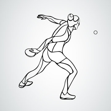 bowling action line art clip art preview