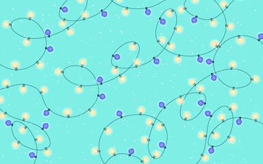 Holidays design. Garland and lightds. Greeting