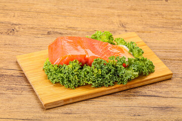 Salmon fillet slice for cooking