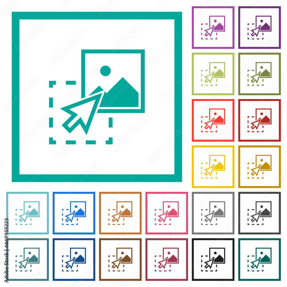 Canvas Prints Drag image to upload flat color icons with quadrant frames