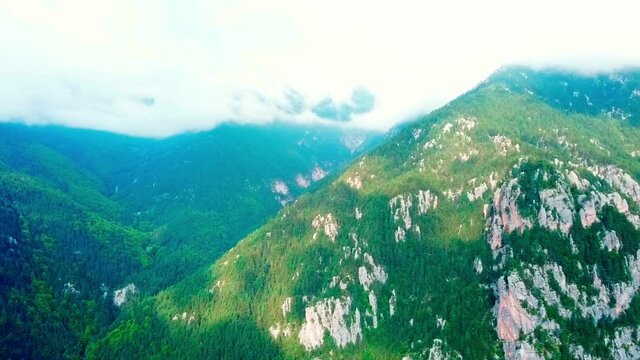 panorama of the mountains in the morning