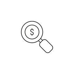find investment, analyzing market single icon line style graphic design vector