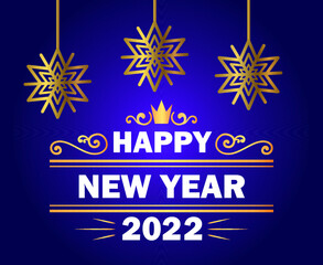 Happy New Year 2022 Holiday Illustration Vector Abstract Gold And White With Purple Gradient Background