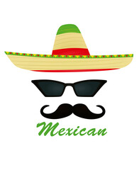 Mexican man background. vector illustration