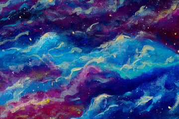 Fototapeta na wymiar Galaxy in space painting, beauty of the universe backgroud fine art, black hole illustration