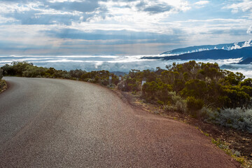 Mer de nuages, route du volcan, île de la Réunion 