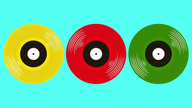 Vinyl turntable retro animation pop art 