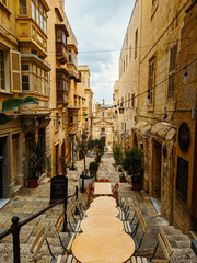 Fototapeta na wymiar Old street of Valletta in Malta.