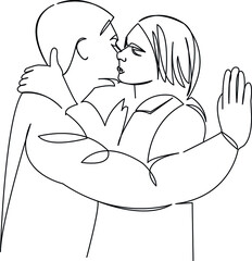 boy and girl kissing