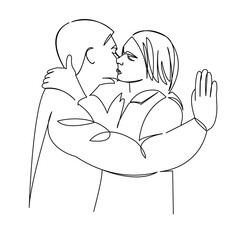 boy and girl kissing