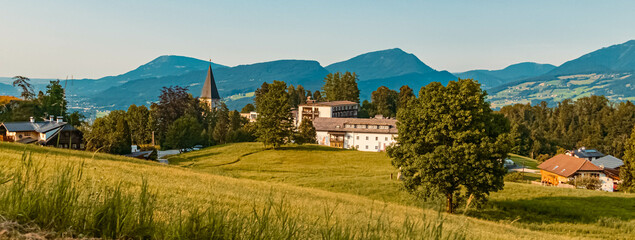 Fototapeta na wymiar Beautiful alpine summer view near Bad Duerrnberg, Salzburg, Austria