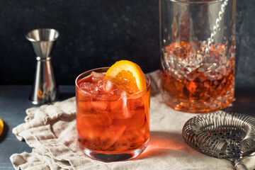 Cold Refreshing Rum Right Hand Negroni Cocktail