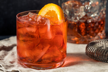 Cold Refreshing Rum Right Hand Negroni Cocktail
