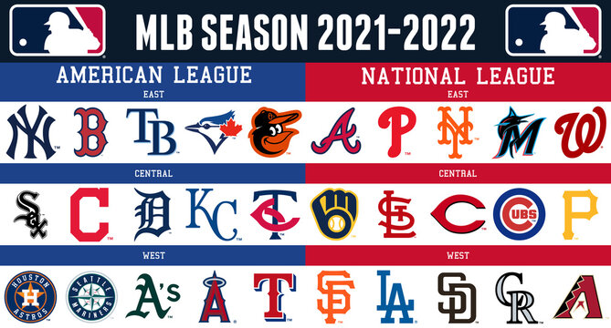 MLB All Conferences team logos for season 2021-2022, scaleable vector file, transparent