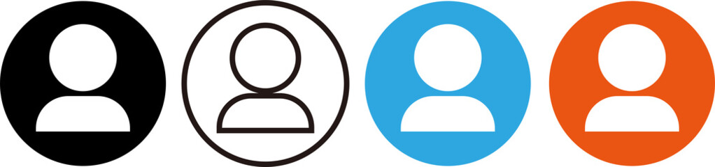 ユーザーアイコンのセット。カラフルなベクター。