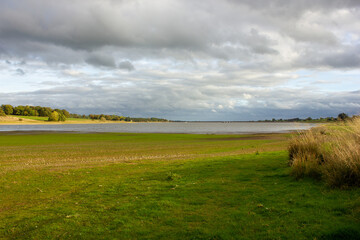 Fototapeta premium landscape with lake and sky