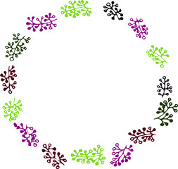 Vector Christmas Wreath,  Hand Drawn Frame For Postcards.