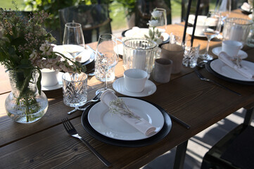Table decoration for the wedding