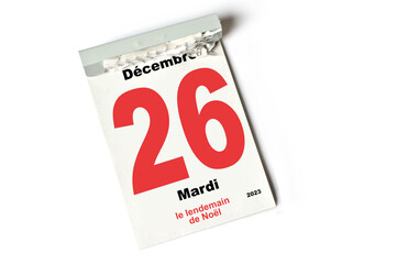 26  Décembre 2023 le lendemain de Noël