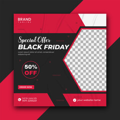 black friday Social Media Post banner Template, black friday facebook Instagram post banner, social media post banner design template