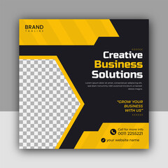 business solution Social Media Post banner Template, creative business solutions facebook Instagram post banner, social media post banner design template