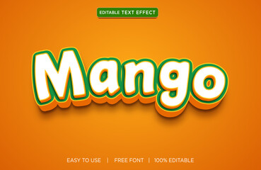 Mango Fruit editable text effect design with a premium vector with background